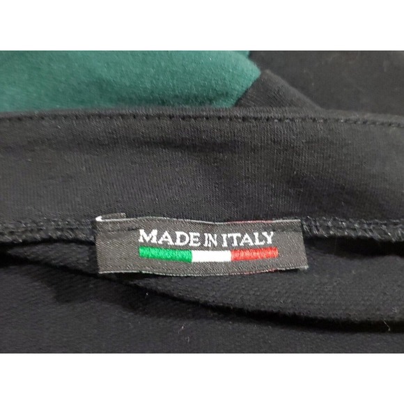Made In Italy Large Baggy Green Black Colorblock Pockets Long Sleeve Midi Dress - Picture 9 of 9